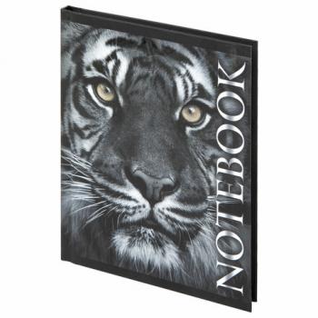 Блокнот МАЛЫЙ ФОРМАТ 110х147 мм А6, 80 л., ламинированная обложка, выборочный лак, клетка, BRAUBERG, "Тигровый", 123244 - Премиум Сервис