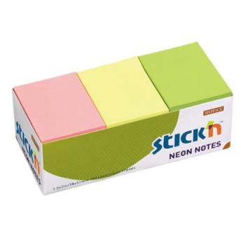 Блоки самоклеящиеся (стикеры) HOPAX, комплект 12 шт., 38х51 мм, 12х100 л., 3 цвета, неон, 21131 - Премиум Сервис