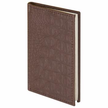 Телефонная книжка МАЛЫЙ ФОРМАТ (80х130 мм) А7, BRAUBERG "Cayman", под крокодиловую кожу, 56 л., вырубной алфавит, коричневая, 125135 - Премиум Сервис
