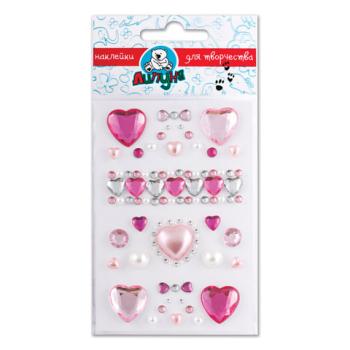 Наклейки ЛИПУНЯ "Хрустальные. Сердца и капельки", с европодвесом, RSS003 - Премиум Сервис
