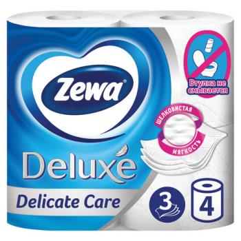 Бумага туалетная 3-х слойная, 4 рулона (4х18 м), белая, ZEWA Deluxe, 3228 - Премиум Сервис