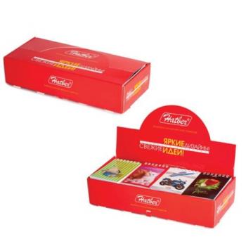 Блокнот МАЛЫЙ ФОРМАТ (65х100 мм) А7, 40 л., гребень, картон, клетка, дисплей, HATBER, Ассорти, 40Б7B1гр, B115503 - Премиум Сервис