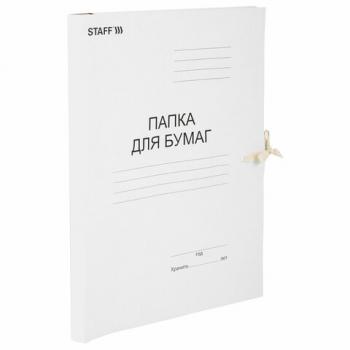 Папка для бумаг с завязками картонная STAFF, гарантированная плотность 220 г/м2, до 200 л., 126525 - Премиум Сервис