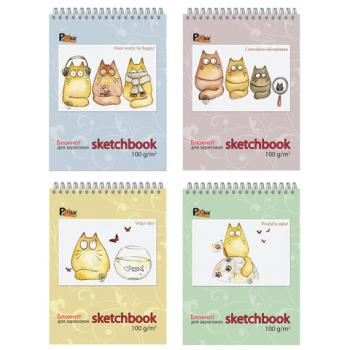 Скетчбук, белая бумага 100 г/м2, 155х205 мм, 60 л., гребень, жёсткая подложка, 23с7, 23c7 - Премиум Сервис