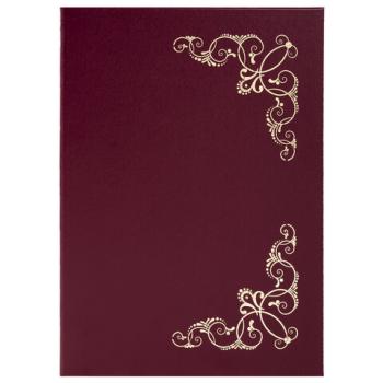 Папка адресная бумвинил с виньеткой, формат А4, бордовая, индивидуальная упаковка, STAFF "Basic", 129575 - Премиум Сервис