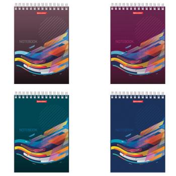 Блокнот А5 (146х205 мм), 60 л., гребень, картон, жесткая подложка, клетка, BRAUBERG, "На волне успеха", 129813 - Премиум Сервис