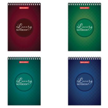 Блокнот МАЛЫЙ ФОРМАТ (97х145 мм) А6, 60 л., гребень, картон, клетка, BRAUBERG, "Люксовый блокнот", 129829 - Премиум Сервис