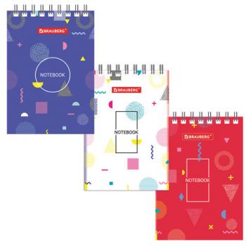 Блокнот МАЛЫЙ ФОРМАТ (75х105 мм) А7, 40 л., гребень, картон, клетка, BRAUBERG, "Креатив", 129854 - Премиум Сервис