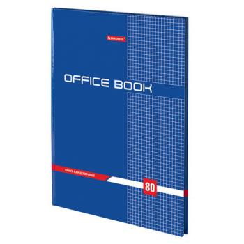 Книга канцелярская 80 л., клетка, твердая, глянцевая, блок офсет, А4 (215х295 мм), BRAUBERG, 130065 - Премиум Сервис