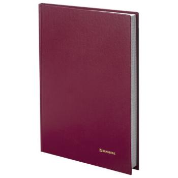 Книга учета 96 л., клетка, твердая, бумвинил, блок офсет, А4 (200х290 мм), BRAUBERG, бордовая, 130224 - Премиум Сервис