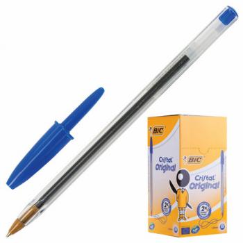 Ручка шариковая BIC "Cristal", СИНЯЯ, корпус прозрачный, узел 1 мм, линия письма 0,32 мм, 847898 - Премиум Сервис