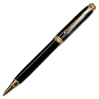 Ручка подарочная шариковая GALANT "Black", корпус черный, золотистые детали, пишущий узел 0,7 мм, синяя, 140405 - Премиум Сервис