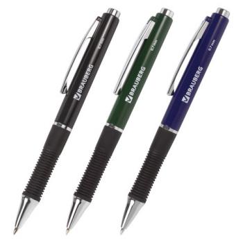 Ручка шариковая автоматическая с грипом BRAUBERG "Style", СИНЯЯ, корпус ассорти, узел 0,7 мм, линия письма 0,35 мм, 140587 - Премиум Сервис
