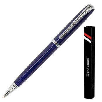 Ручка подарочная шариковая BRAUBERG "Cayman Blue", корпус синий, узел 1 мм, линия письма 0,7 мм, синяя, 141409 - Премиум Сервис