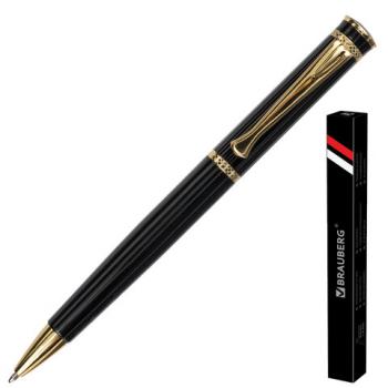 Ручка подарочная шариковая BRAUBERG "Perfect Black", корпус черный, узел 1 мм, линия письма 0,7 мм, синяя, 141416 - Премиум Сервис