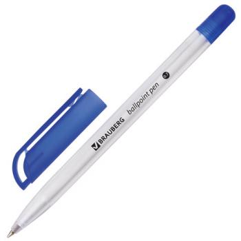 Ручка шариковая масляная BRAUBERG "Olive Pen", СИНЯЯ, корпус прозрачный, 0,7 мм, линия 0,35 мм, 141476 - Премиум Сервис