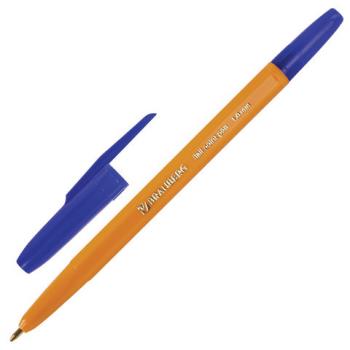 Ручка шариковая BRAUBERG "Carina Orange", СИНЯЯ, корпус оранжевый, узел 1 мм, линия письма 0,5 мм, 141668 - Премиум Сервис