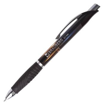 Ручка шариковая масляная автоматическая с грипом BRAUBERG "Jet-Z", СИНЯЯ, узел 0,7 мм, линия письма 0,35 мм, 142134 - Премиум Сервис