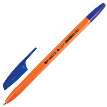 Ручка шариковая BRAUBERG "X-333 Orange", СИНЯЯ, корпус оранжевый, узел 0,7 мм, линия письма 0,35 мм, 142409 - Премиум Сервис