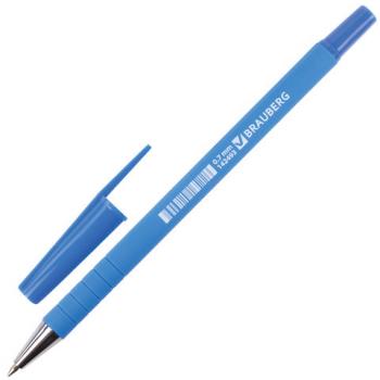 Ручка шариковая BRAUBERG "Capital blue", СИНЯЯ, корпус soft-touch голубой, узел 0,7 мм, линия письма 0,35 мм, 142493 - Премиум Сервис