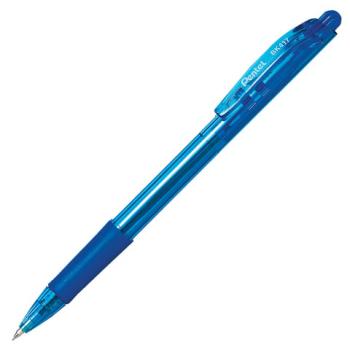 Ручка шариковая масляная автоматическая с грипом PENTEL (Япония) "Fine Line", СИНЯЯ, линия письма 0,27 мм, BK417-CN - Премиум Сервис