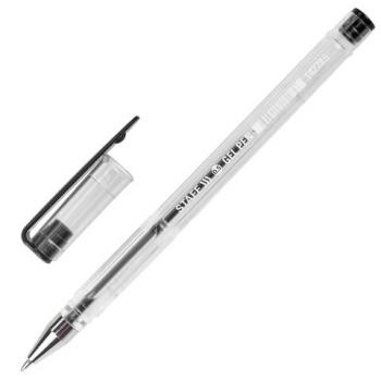 Ручка гелевая STAFF "Basic" GP-789, ЧЕРНАЯ, корпус прозрачный, хромированные детали, узел 0,5 мм, 142789 - Премиум Сервис