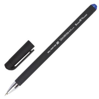 Ручка шариковая BRUNO VISCONTI "SlimWrite", "Black", СИНЯЯ, корпус черный, узел 0,5 мм, линия письма 0,3 мм, 20-0009 - Премиум Сервис