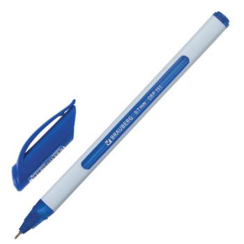 Ручка шариковая масляная BRAUBERG "Extra Glide Soft White", СИНЯЯ, узел 0,7 мм, линия письма 0,35 мм, 142927 - Премиум Сервис