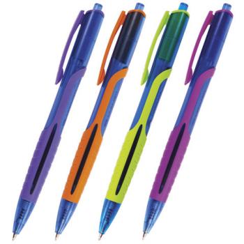 Ручка шариковая масляная автоматическая BRAUBERG "Phantom color", СИНЯЯ, узел 0,7 мм, линия письма 0,35 мм, 142938 - Премиум Сервис