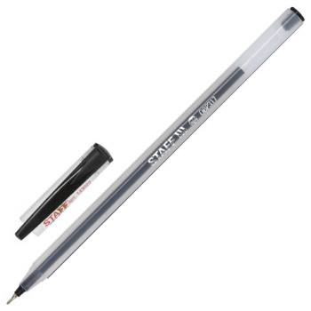 Ручка шариковая масляная STAFF "OBP-317", ЧЕРНАЯ, корпус матовый, игольчатый узел 0,6 мм, линия письма 0,3 мм, 143022 - Премиум Сервис