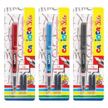 Ручка перьевая CARIOCA "Stilo", иридиевое перо, 2 сменных картриджа, корпус ассорти, Италия, 42303 - Премиум Сервис