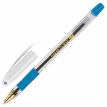 Ручка шариковая масляная с грипом BRAUBERG "Model-XL GLD", СИНЯЯ, узел 0,5 мм, линия письма 0,25 мм, 143245 - Премиум Сервис