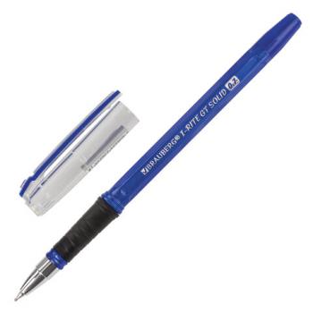 Ручка шариковая масляная с грипом BRAUBERG "i-Rite GT Solid", СИНЯЯ, корпус синий, узел 0,7 мм, 143305 - Премиум Сервис