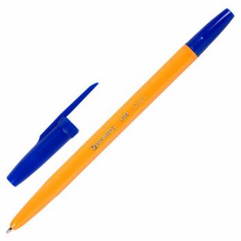 Ручка шариковая BRAUBERG "ORANGE Line", СИНЯЯ, корпус оранжевый, узел 1 мм, линия письма 0,5 мм, 143331 - Премиум Сервис