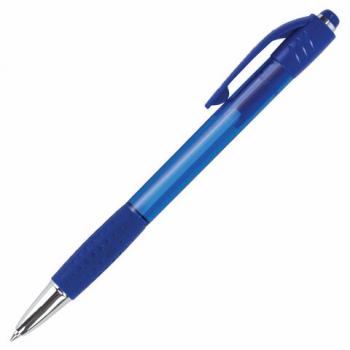 Ручка шариковая автоматическая с грипом BRAUBERG SUPER, СИНЯЯ, корпус синий, узел 0,7 мм, линия письма 0,35 мм, 143374 - Премиум Сервис