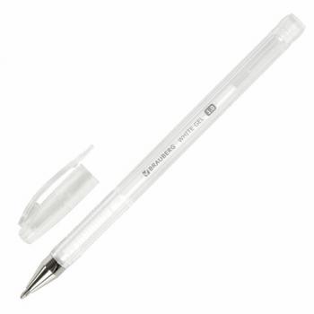 Ручка гелевая BRAUBERG "White Pastel", БЕЛАЯ, корпус прозрачный, узел 1 мм, линия письма 0,5 мм, 143417 - Премиум Сервис