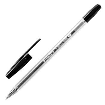 Ручка шариковая BRAUBERG "M-500 CLASSIC", ЧЕРНАЯ, корпус прозрачный, узел 0,7 мм, линия письма 0,35 мм, 143445 - Премиум Сервис
