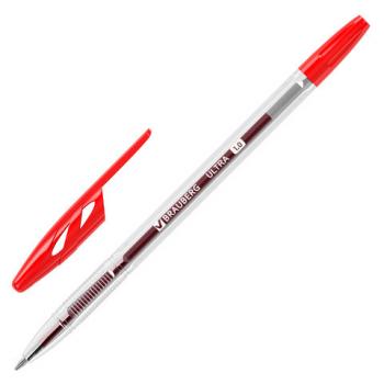 Ручка шариковая BRAUBERG "ULTRA", КРАСНАЯ, узел 1 мм, чернила ГЕРМАНИЯ, наконечник ШВЕЙЦАРИЯ, 143560 - Премиум Сервис