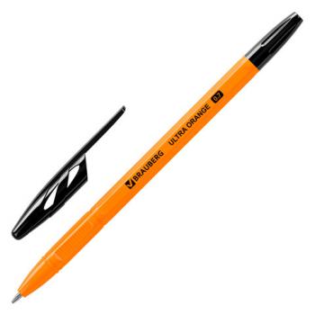 Ручка шариковая BRAUBERG "ULTRA ORANGE", ЧЕРНАЯ, узел 0,7 мм, чернила ГЕРМАНИЯ, наконечник ШВЕЙЦАРИЯ, 143563 - Премиум Сервис