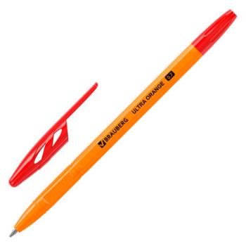 Ручка шариковая BRAUBERG "ULTRA ORANGE", КРАСНАЯ, узел 0,7 мм, чернила ГЕРМАНИЯ, наконечник ШВЕЙЦАРИЯ, 143564 - Премиум Сервис