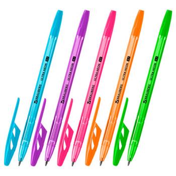 Ручка шариковая BRAUBERG "ULTRA NEON", СИНЯЯ, узел 0,7 мм, чернила ГЕРМАНИЯ, наконечник ШВЕЙЦАРИЯ, 143566 - Премиум Сервис