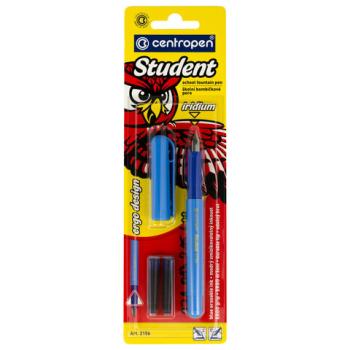 Ручка перьевая CENTROPEN "Student", корпус ассорти, иридиевое перо, 2 сменных картриджа, блистер, 2156, 1 2156 0101 - Премиум Сервис