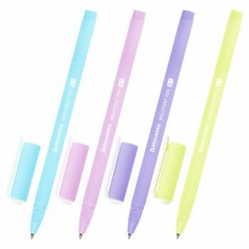 Ручка шариковая BRAUBERG SOFT TOUCH STICK "PASTEL" СИНЯЯ, мягкое покрытие, корпус ассорти, узел 0,7 мм, 143698 - Премиум Сервис
