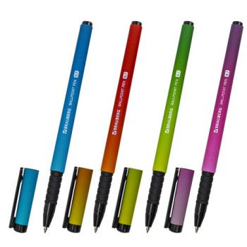 Ручка шариковая BRAUBERG SOFT TOUCH GRIP "GRADIENT NEON", СИНЯЯ, мягкое покрытие, ассорти, узел 0,7 мм, 143710 - Премиум Сервис