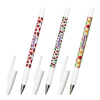 Ручка шариковая ЮНЛАНДИЯ "LADYBIRD", синяя, SOFT TOUCH покрытие, узел 0,7 мм, линия письма 0,35 мм, 143727 - Премиум Сервис