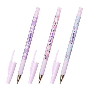 Ручка шариковая ЮНЛАНДИЯ "PURRMAID", синяя, SOFT TOUCH покрытие, узел 0,7 мм, линия письма 0,35 мм, 143731 - Премиум Сервис