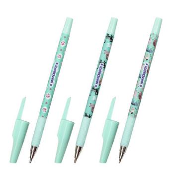 Ручка шариковая ЮНЛАНДИЯ "GLAMOUR CAT", синяя, SOFT TOUCH покрытие, узел 0,7 мм, линия письма 0,35 мм, 143734 - Премиум Сервис