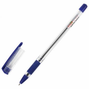 Ручка шариковая масляная с грипом STAFF "Basic OBP-11", СИНЯЯ, узел 1 мм, линия письма 0,5 мм, 143744 - Премиум Сервис