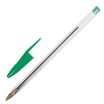 Ручка шариковая STAFF Basic Budget BP-02, письмо 500 м, ЗЕЛЕНАЯ, длина корпуса 13,5 см, линия письма 0,5 мм, 143761 - Премиум Сервис