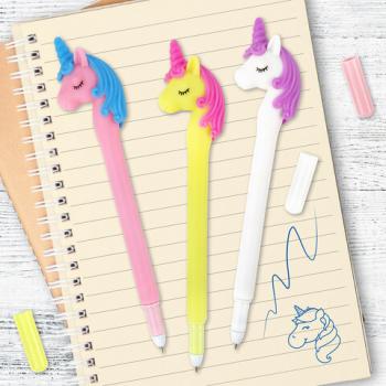 Ручка фигурная шариковая ЮНЛАНДИЯ "Единорог", мягкий силиконовый корпус, ассорти, СИНЯЯ, пишущий узел 0,7 мм, 143776 - Премиум Сервис